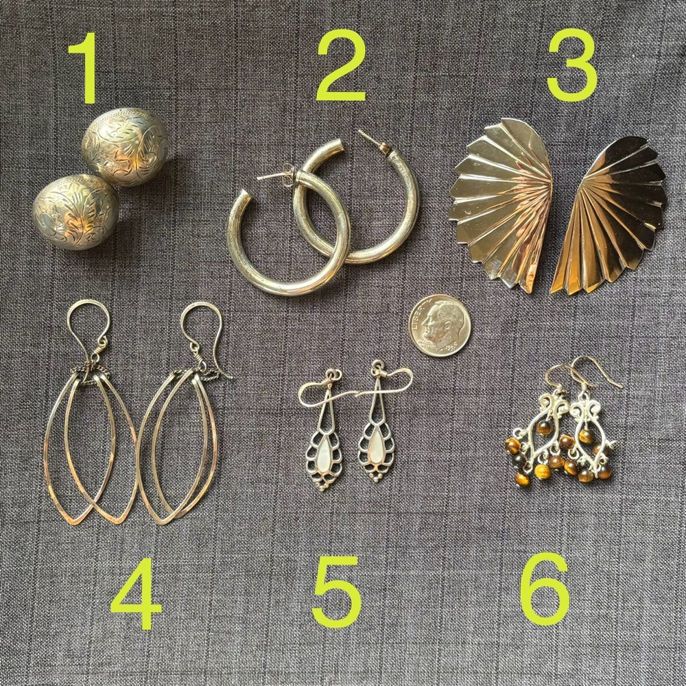 Sterling silver earrings for pierced ears